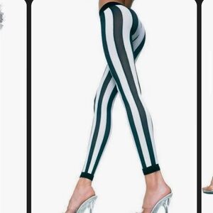 Sexy Striped Black and White Pantyhose Footless Leggings!